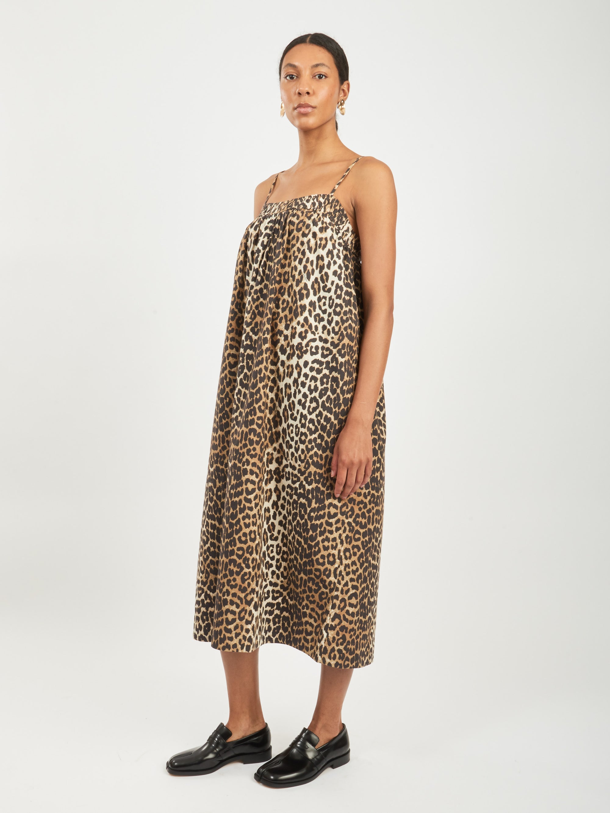 Ganni cedar 2024 dress leopard