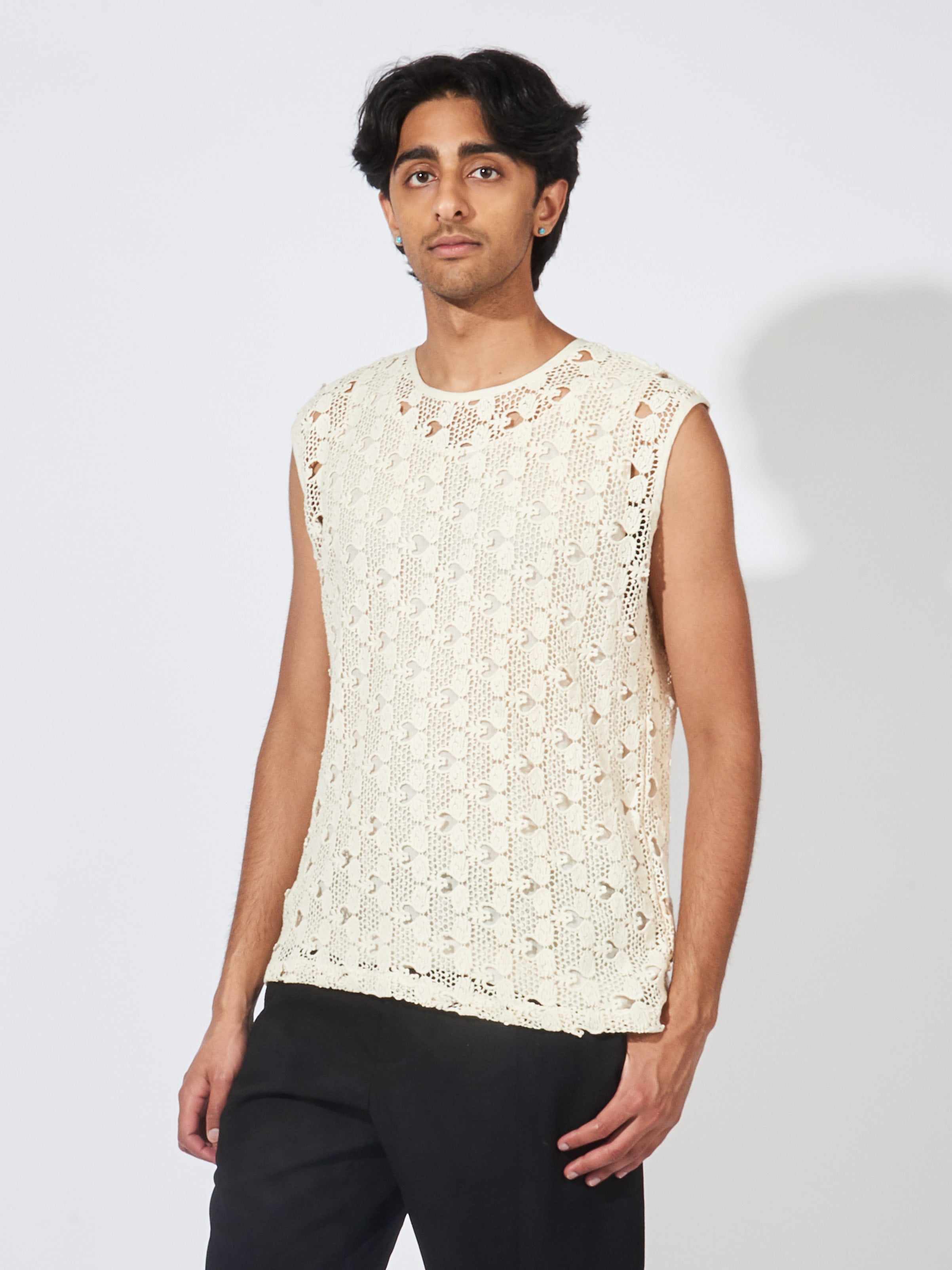 Harago - Off White Lace Tank Top – Frances May