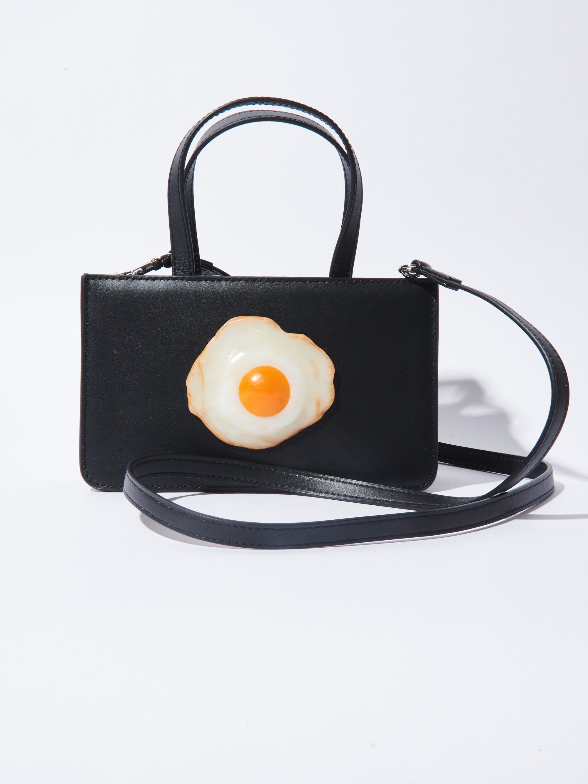 Black Leather Egg Small Bag