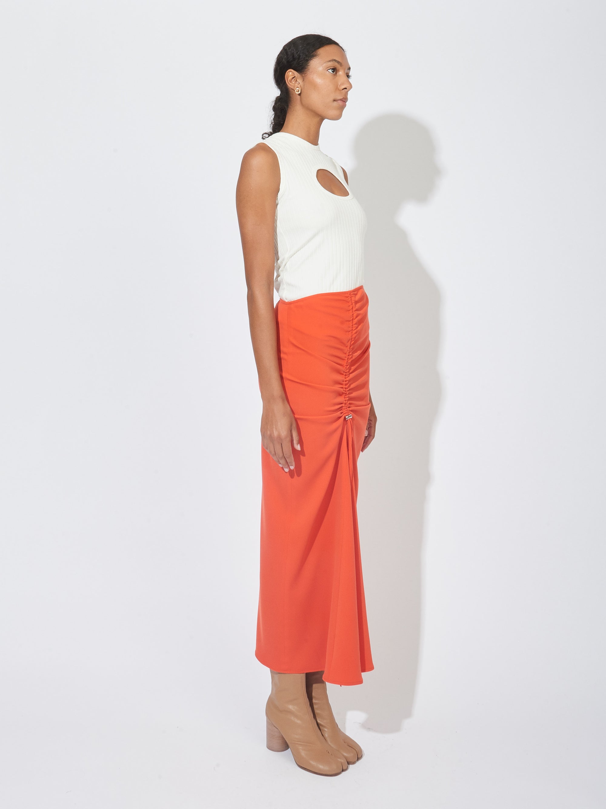 Flame Gathered Maxi Skirt