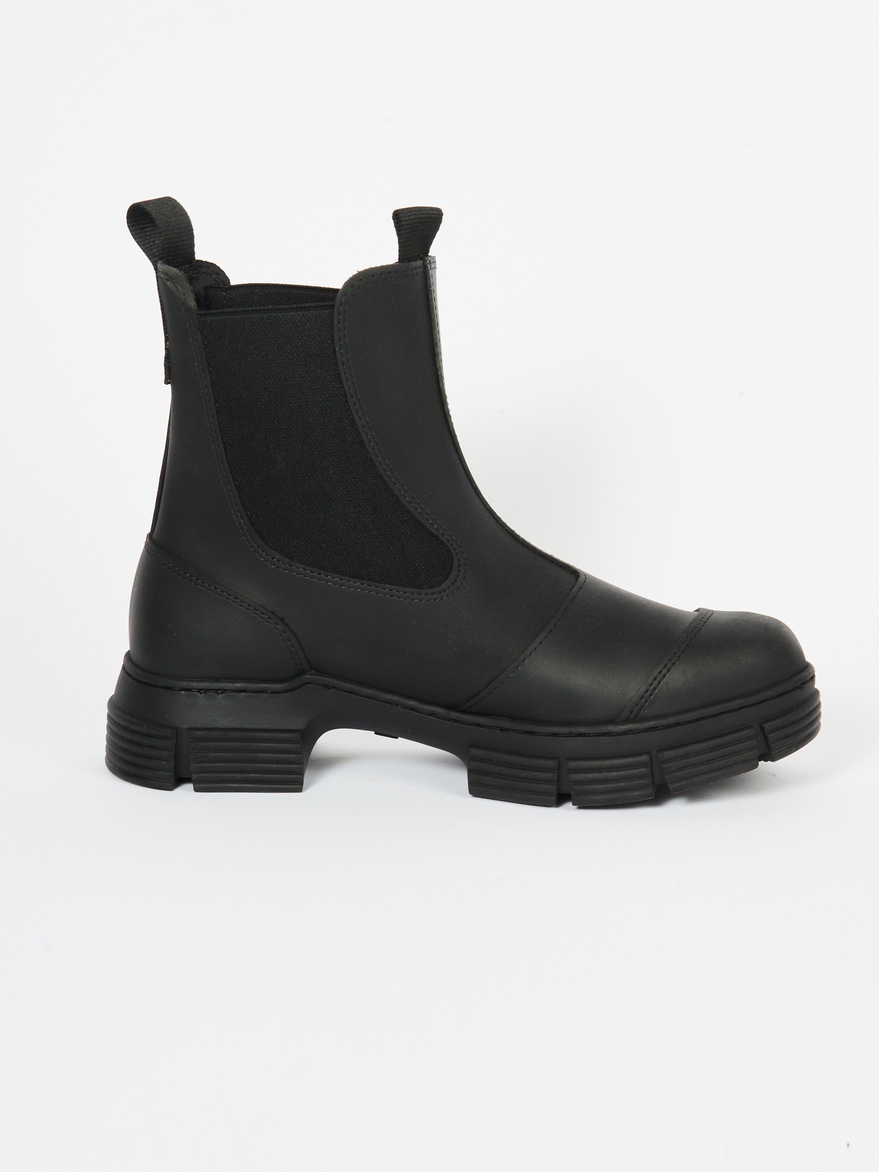 Ganni - Black Recycled Rubber City Boot – Frances May