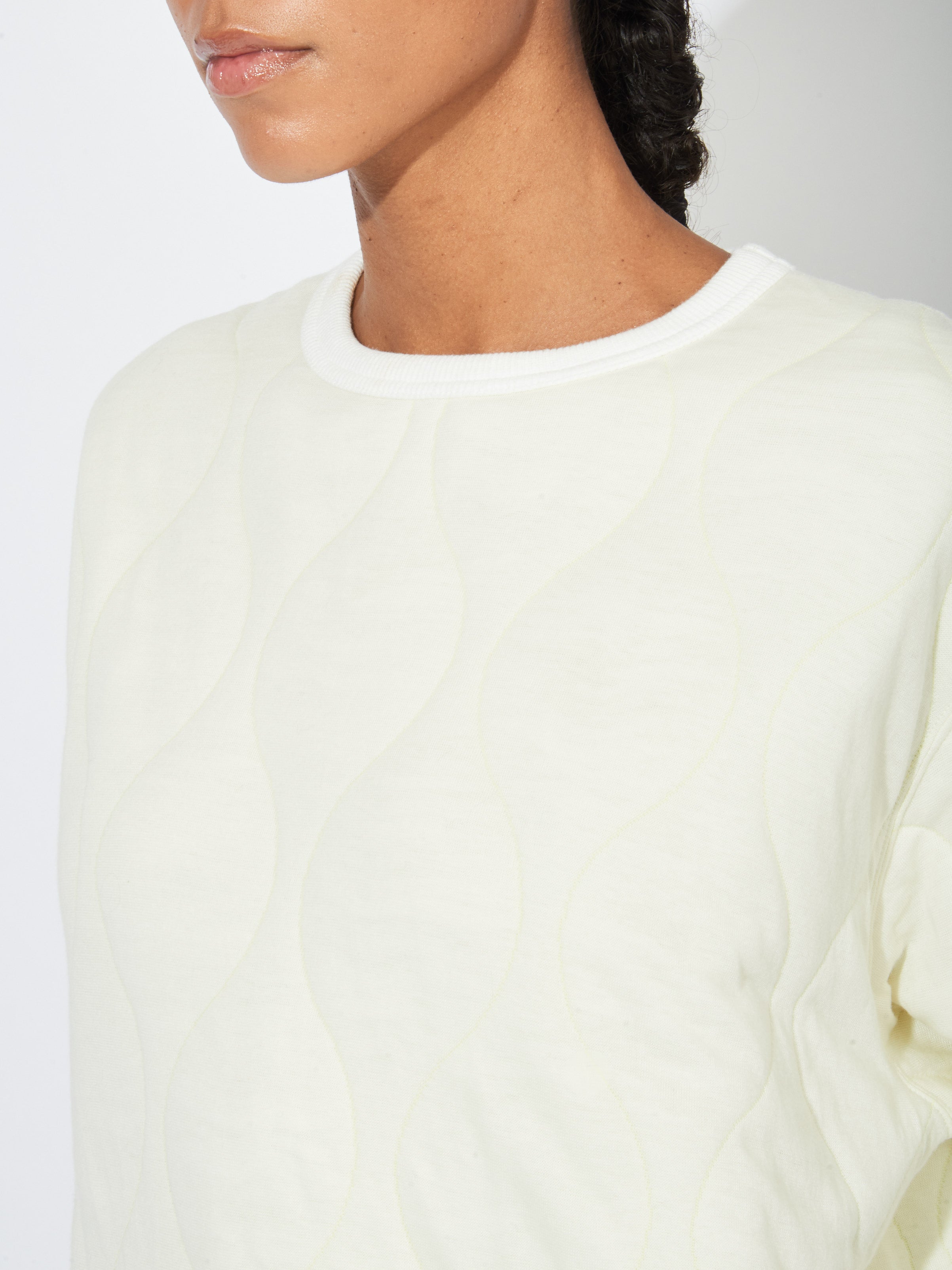 Chimala - Ivory Quilted Crew Top – Frances May