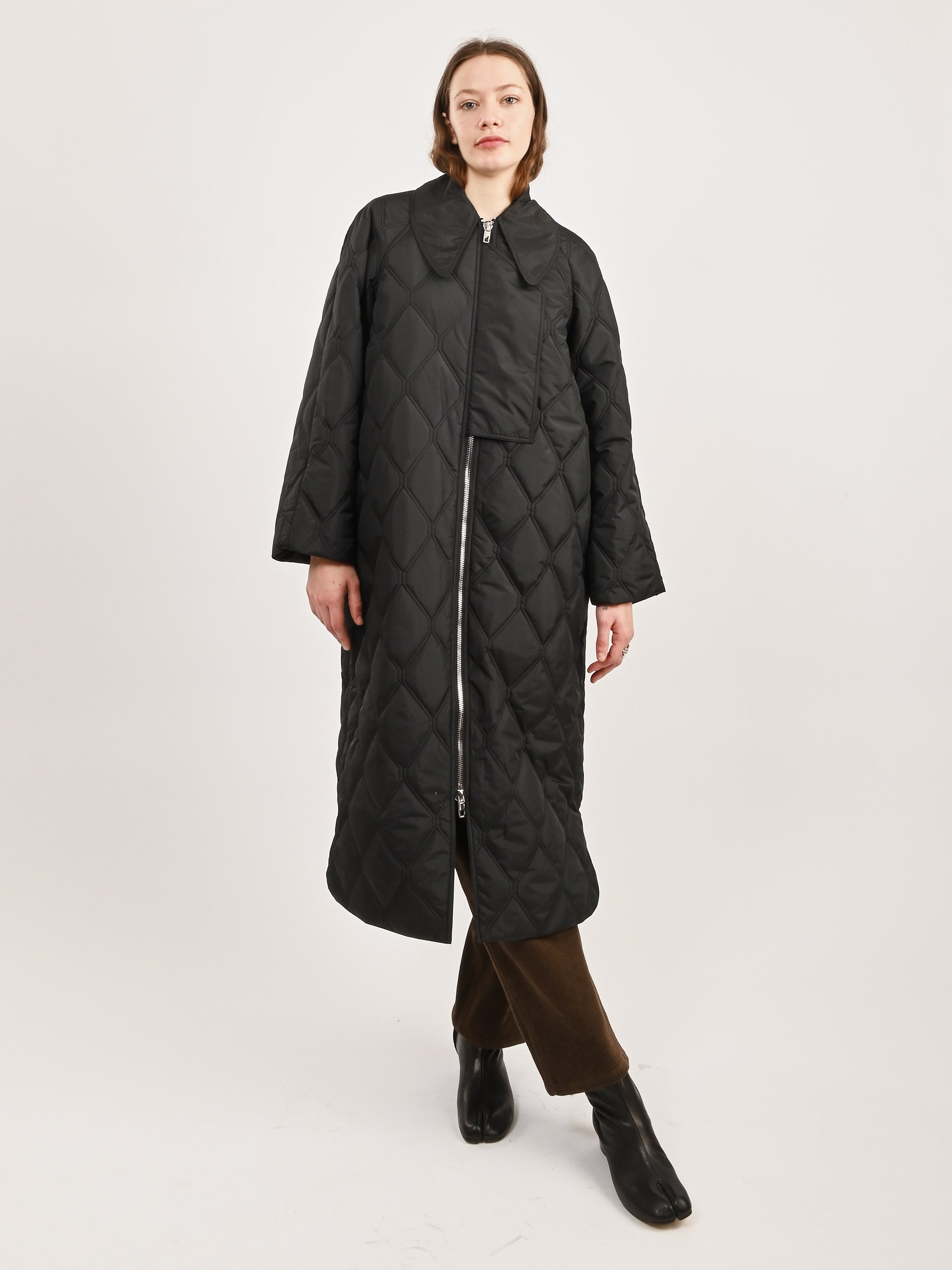 Ganni - Black Ripstop Quilt Coat – Frances May