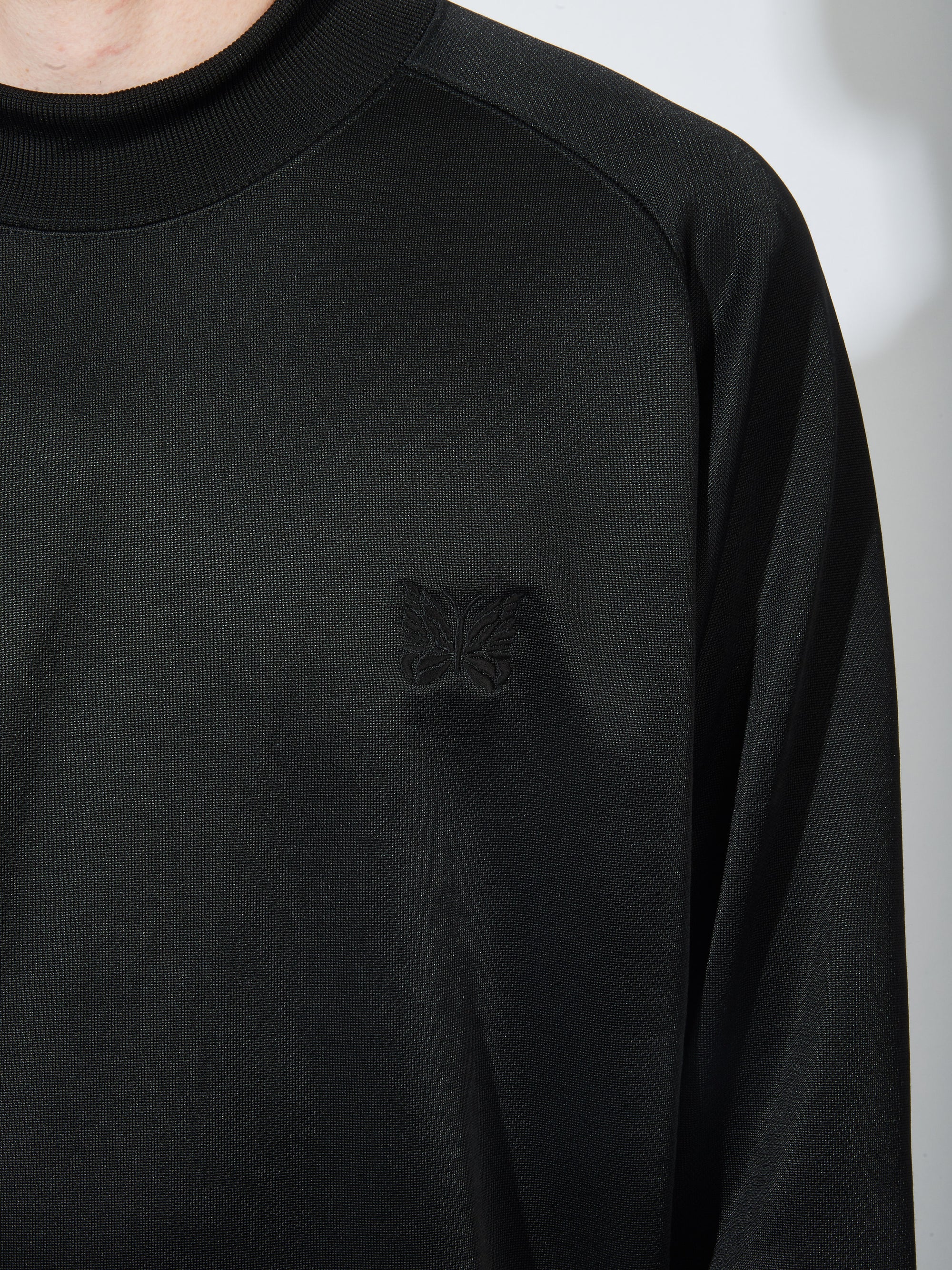 Black Jersey L/S Mock Neck Tee