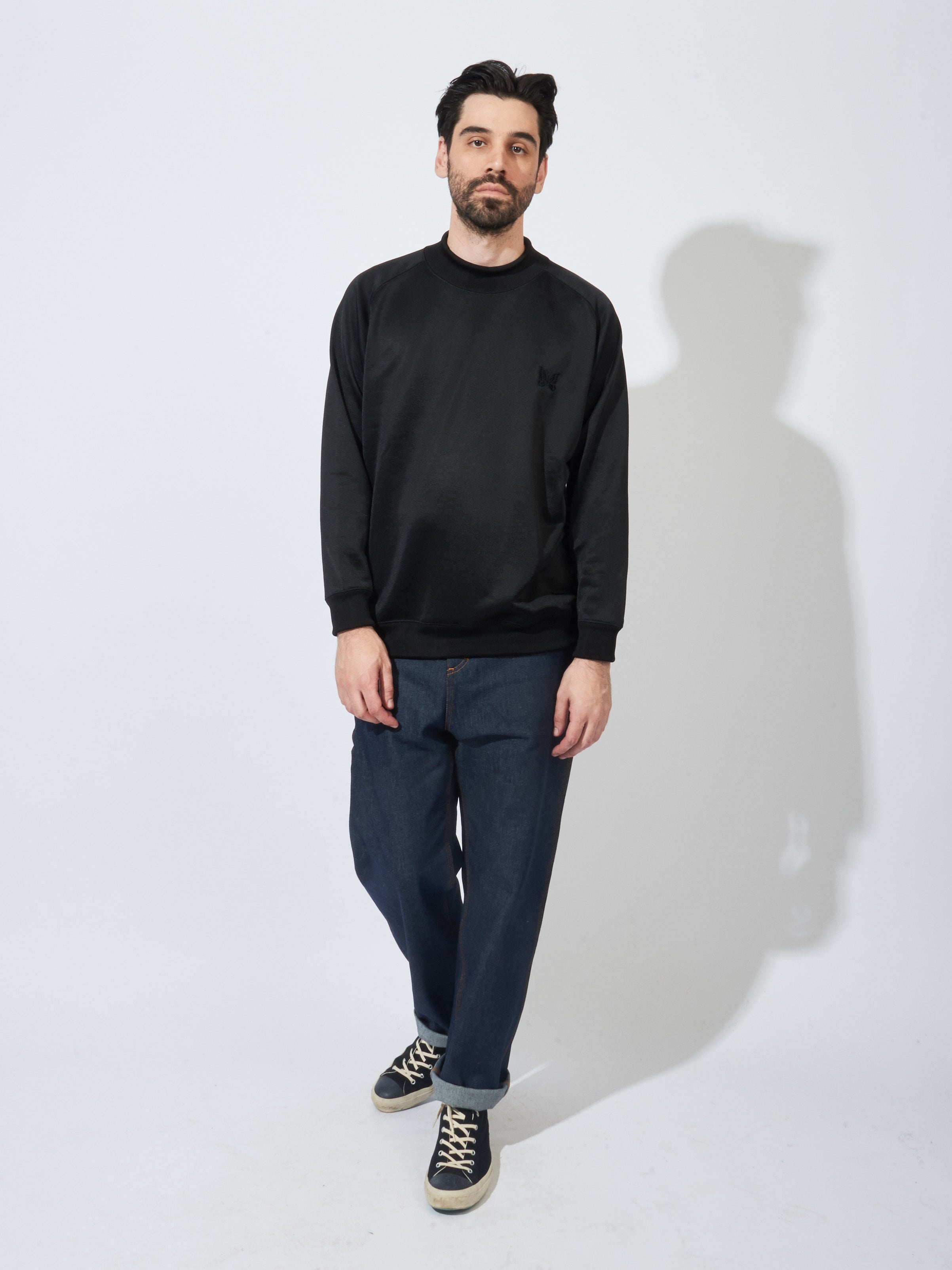 Needles - Black Jersey L/S Mock Neck Tee – Frances May