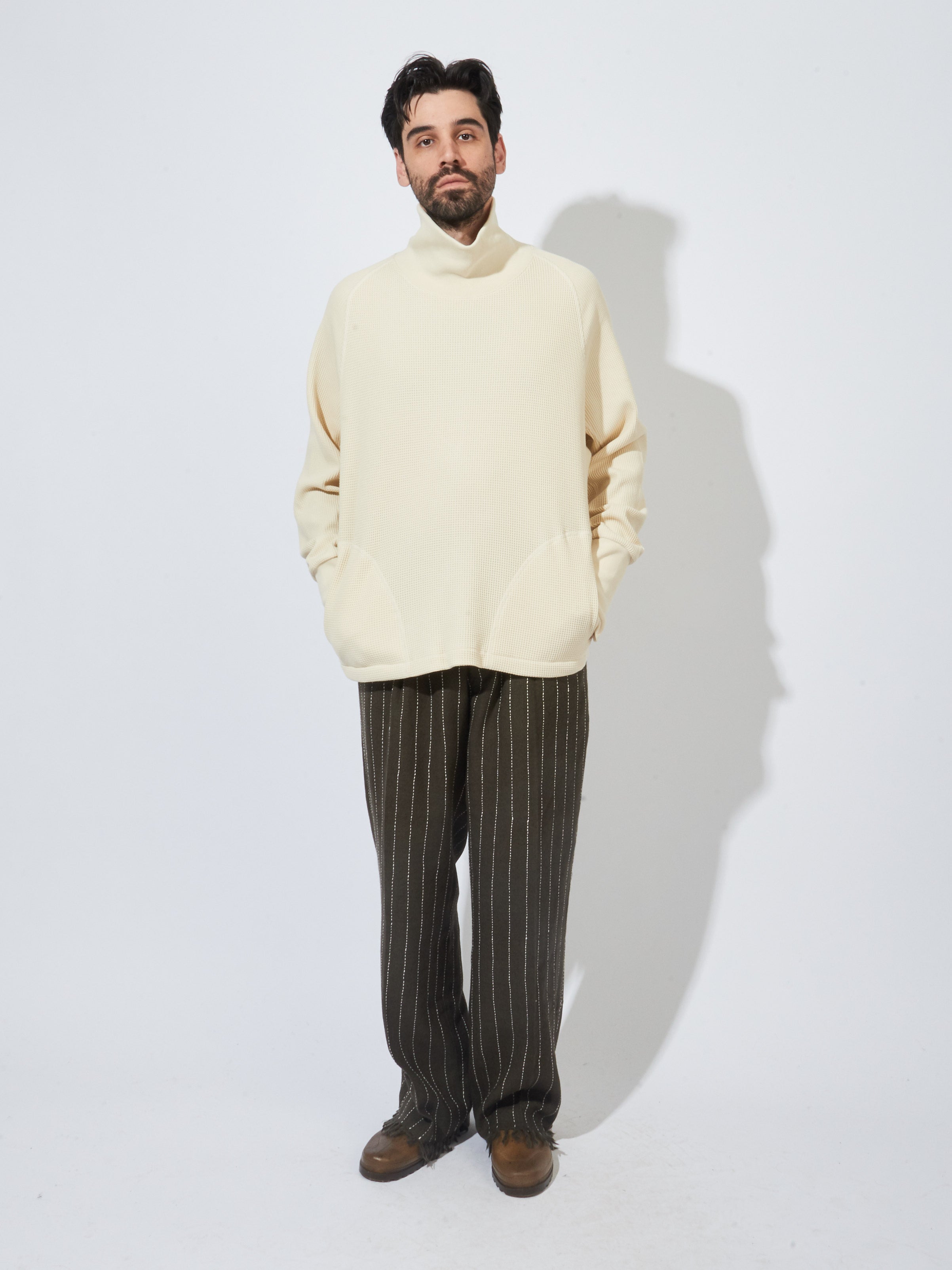 Nicholas Daley - Ecru Waffle Roll Neck – Frances May