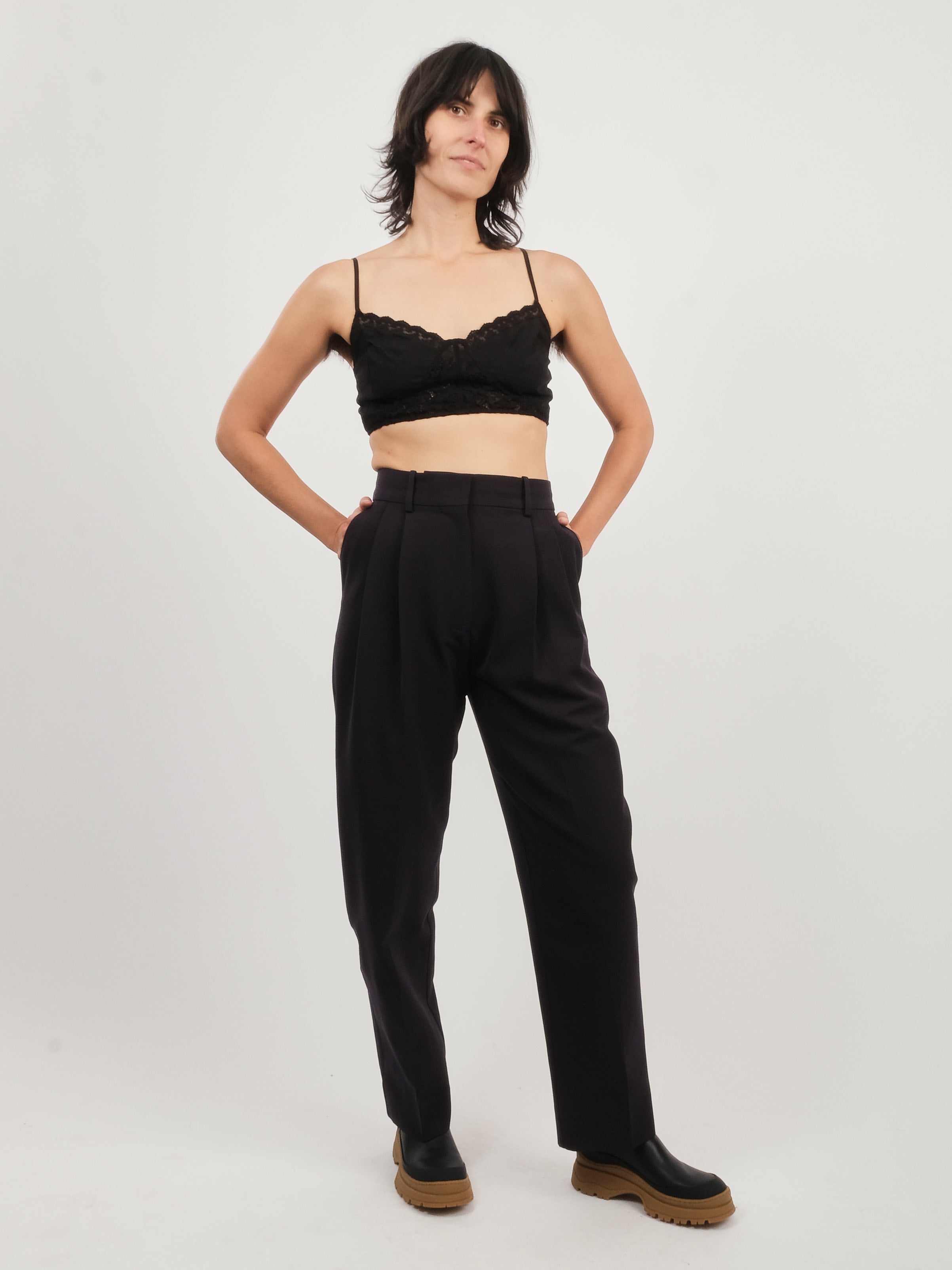 Darkest Navy Sperro Double Pleat Pant