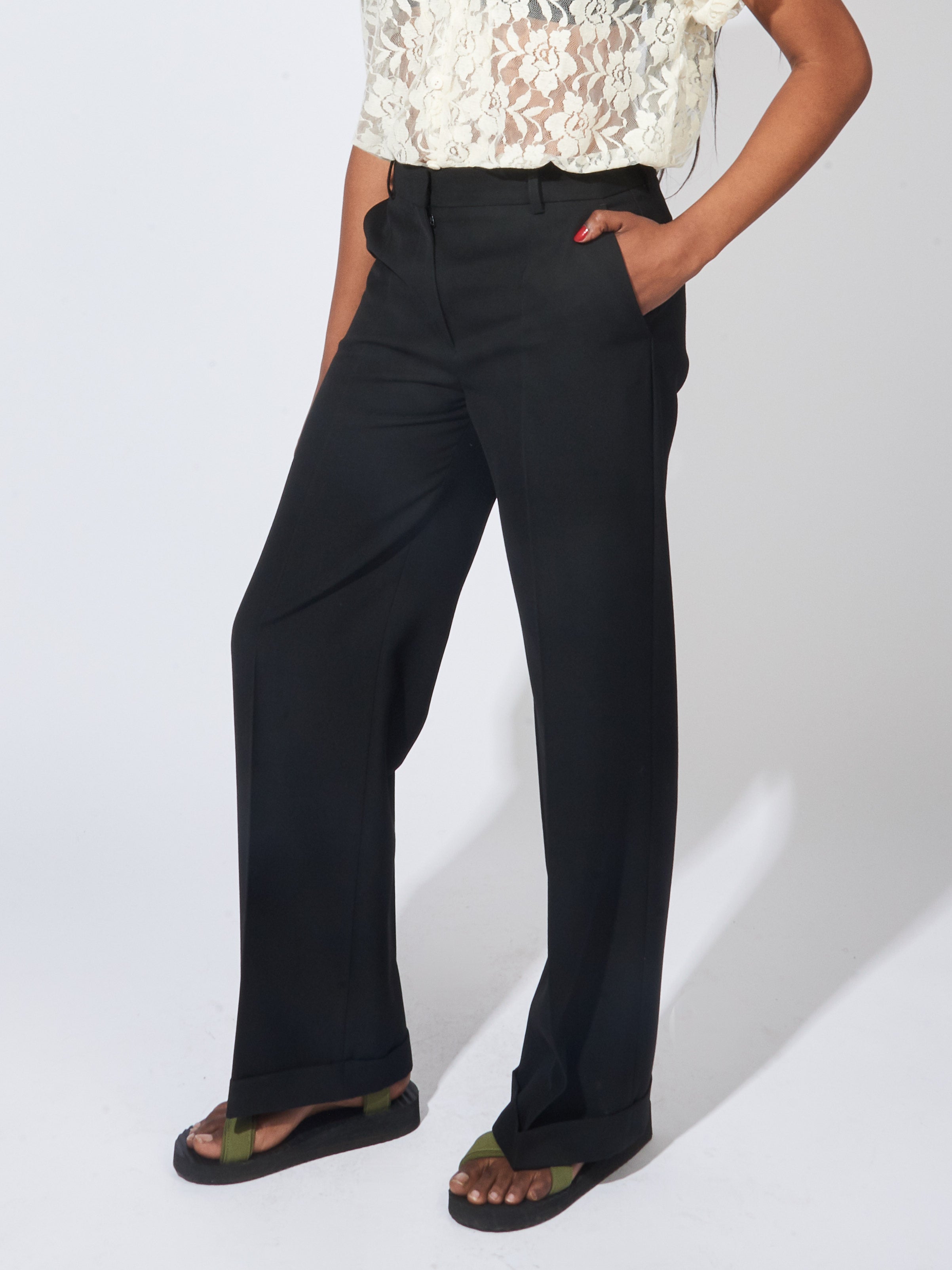 Ladies black going out trousers hotsell