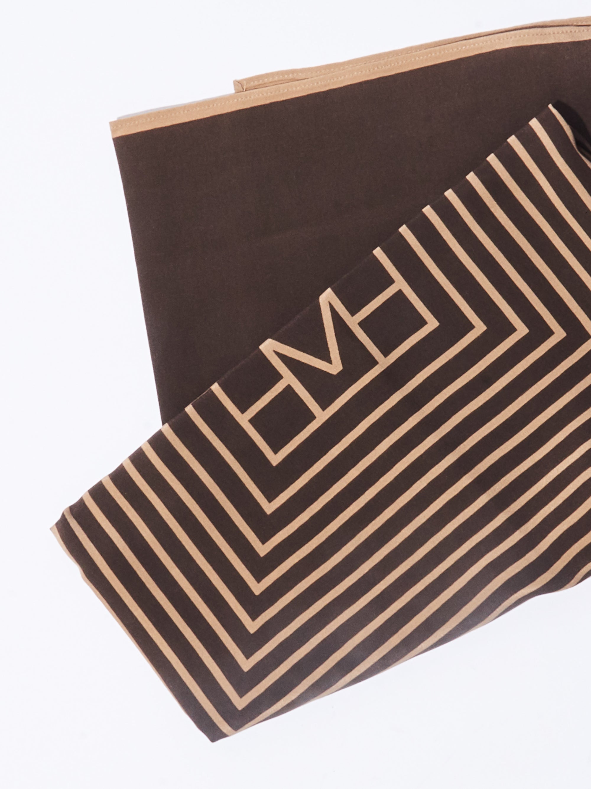 Monogram Silk Scarf in Brown - Toteme