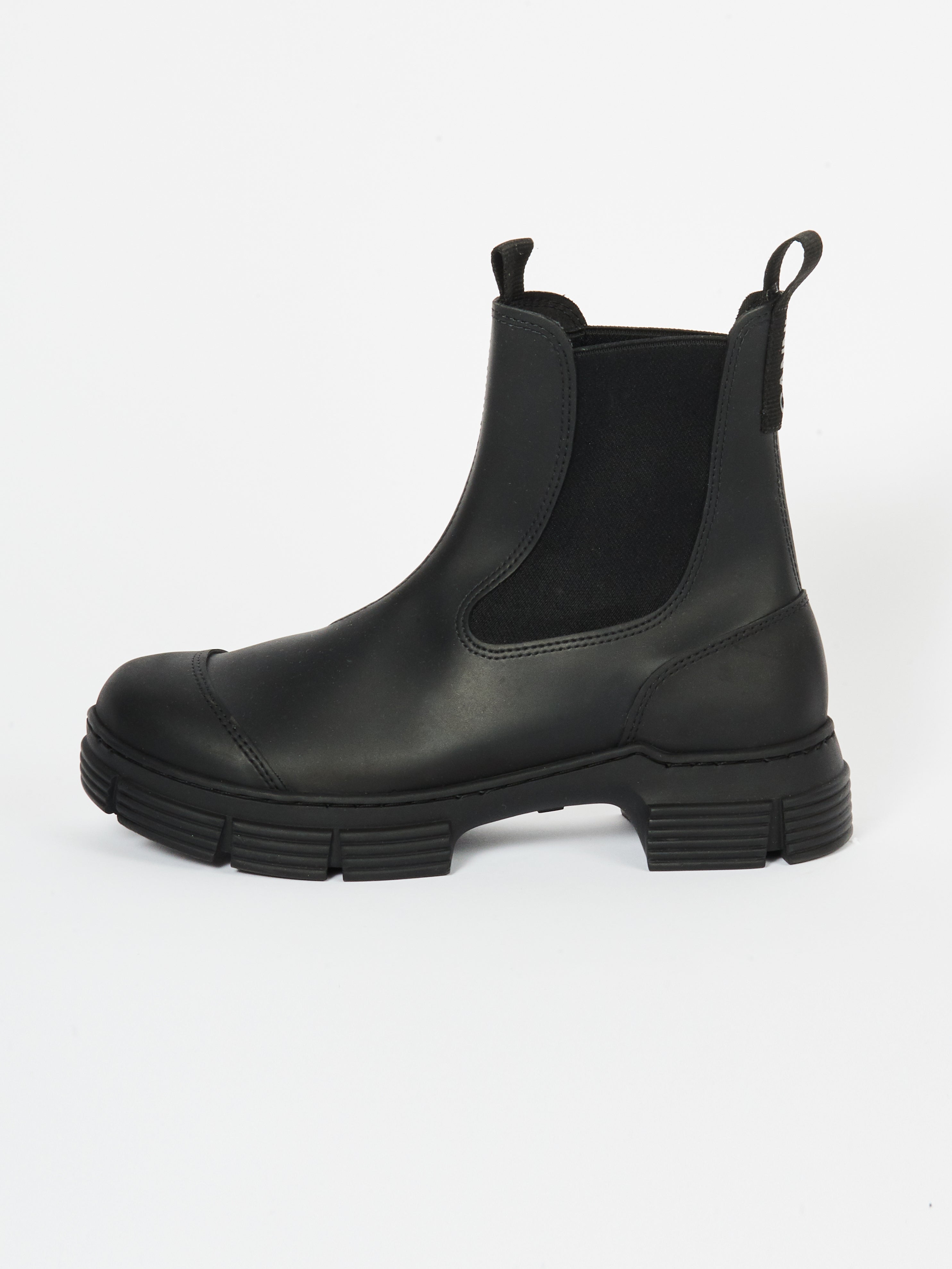 Ganni - Black Recycled Rubber City Boot – Frances May