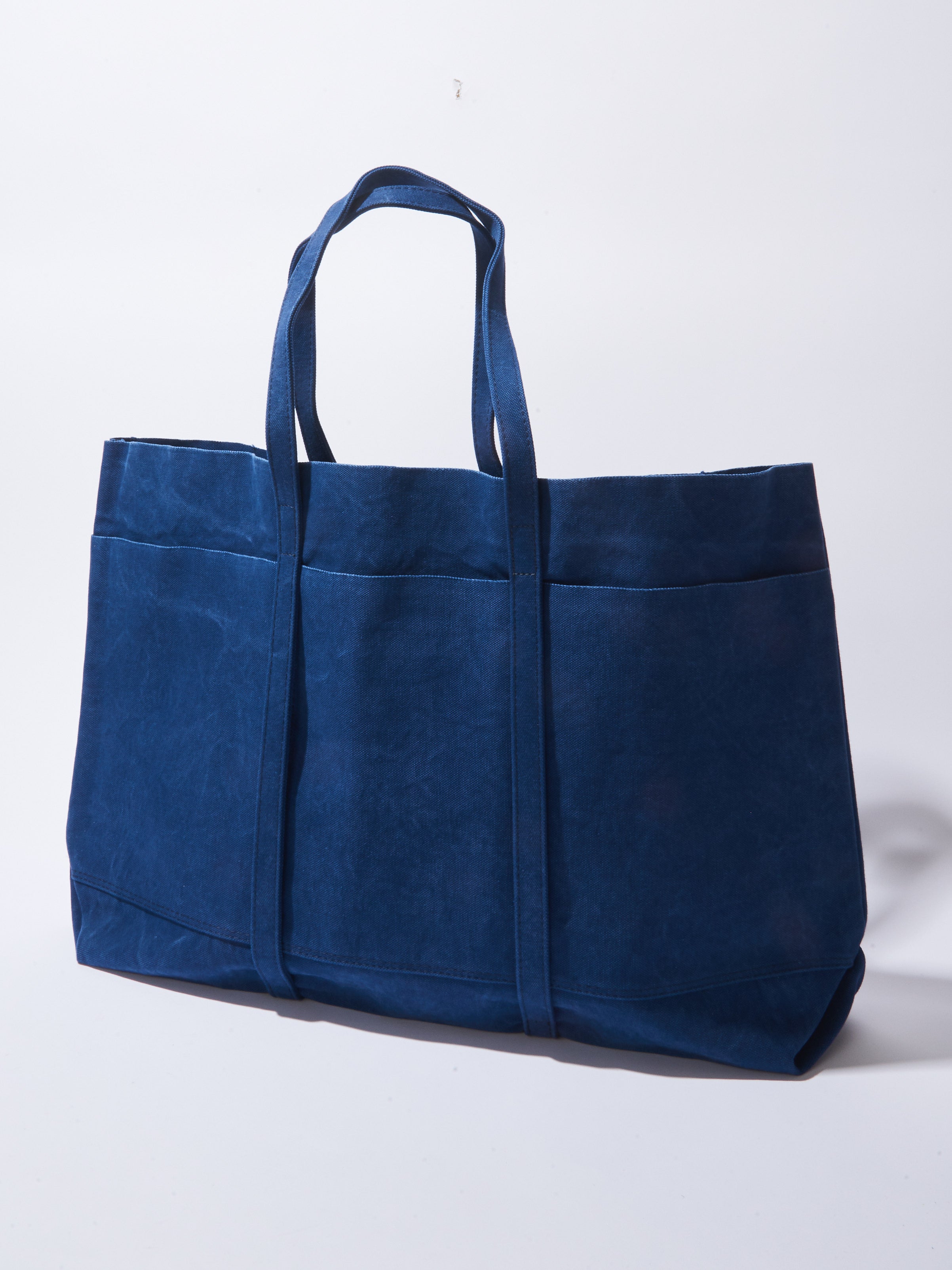 Amiacalva - Large Blue Washed Canvas 6 Pockets Tote – Frances