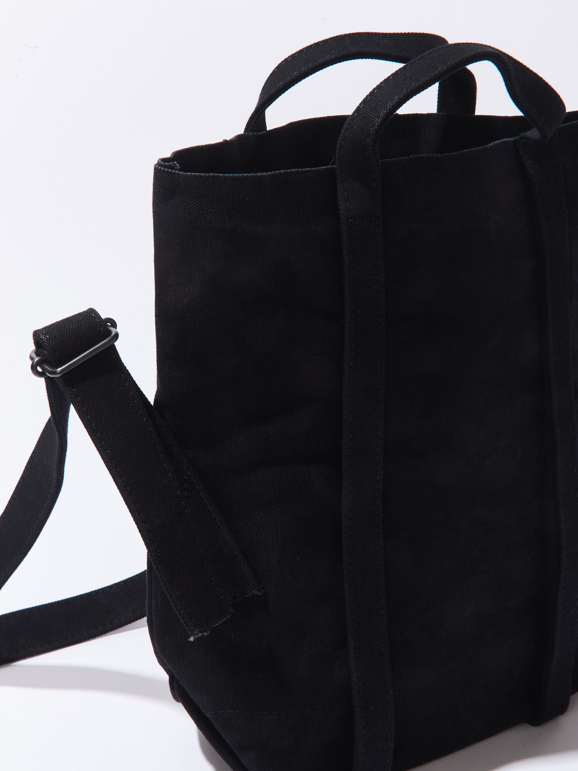 Small Black Washed Canvas 2 Way Messenger Bag