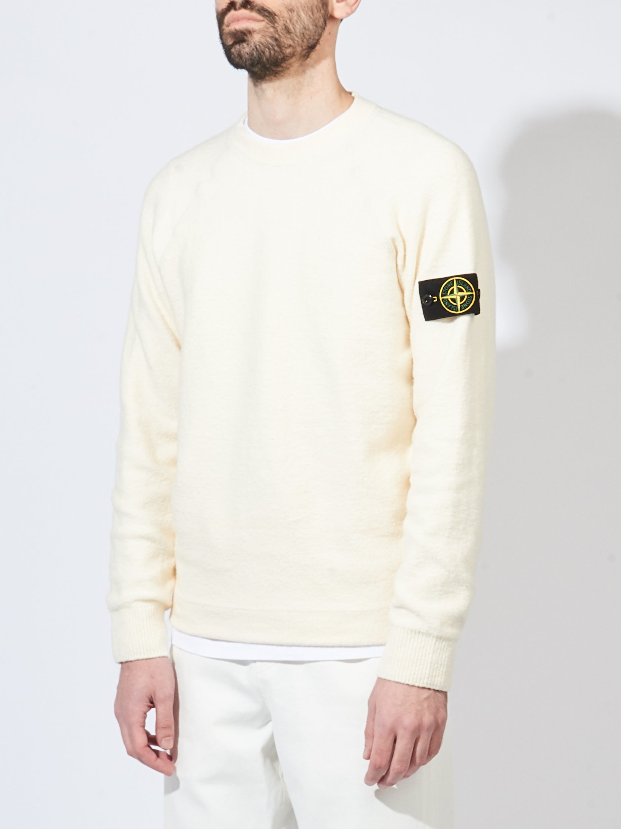 Stone Island - Natural White Crewneck Sweatshirt – Frances May